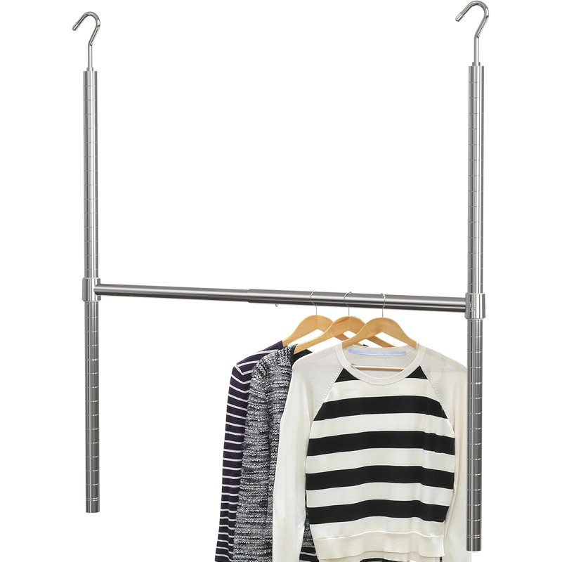 Adjustable Closet Hanging Rod, Chrome