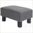 Ottoman Foot Rest, Small Cube Stool with Linen &amp; Wood Frame for Living Room, Charcoal Gray | Wood | Black-123499524