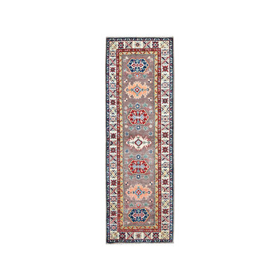 2'0" x 6'5" New Hand Knotted Grey Wool Runner Oriental Rug - MOA102486