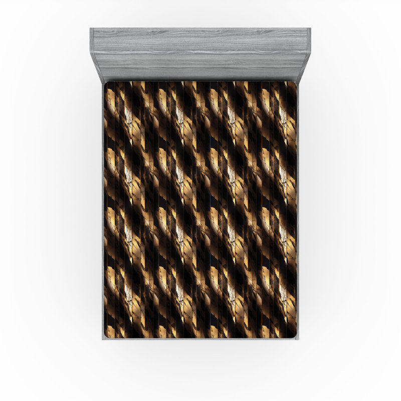 Drap-housse Ambesonne, Drap-housse de taille double, Chameau, coquille d'œuf, blanc cassé / abstrait