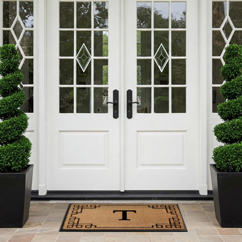 Tapis d'entrée antidérapant Monogram, L 24 po x L 39 po, T