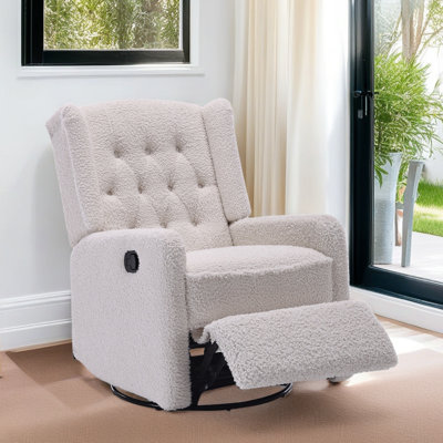 Chaise berçante inclinable, chaise berçante pivotante à 360 degrés, fauteuil oscillant, petite chaise berçante inclinable et pivotante pour chambre à coucher, siège de cinéma maison