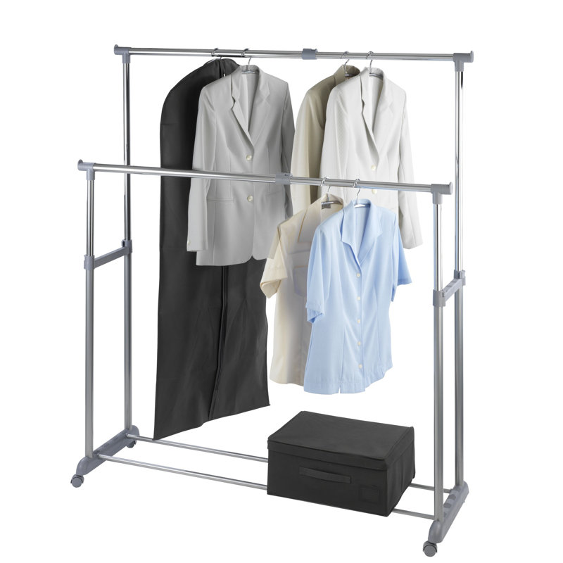 Adjustable Rolling Clothing Rack