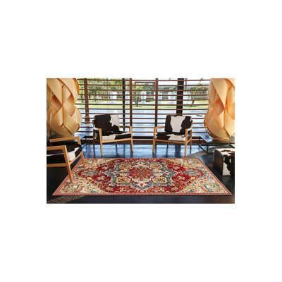 Tapis tissé à motif floral lavable