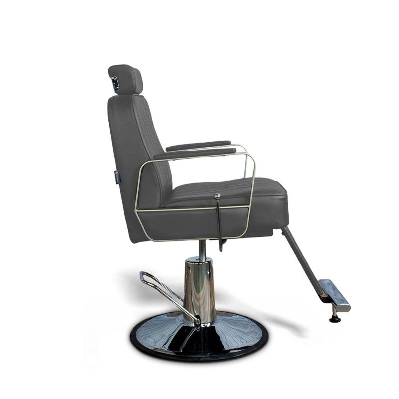 Fauteuil de salon polyvalent en similicuir Hudson, Similicuir gris foncé