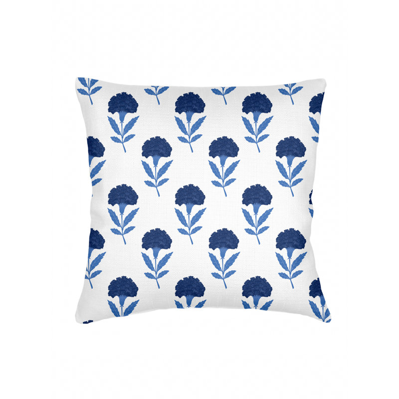 Printed Pillows Linen Floral Accent Pillow, Blue, Square 26", Pillow Cover Only - No Insert