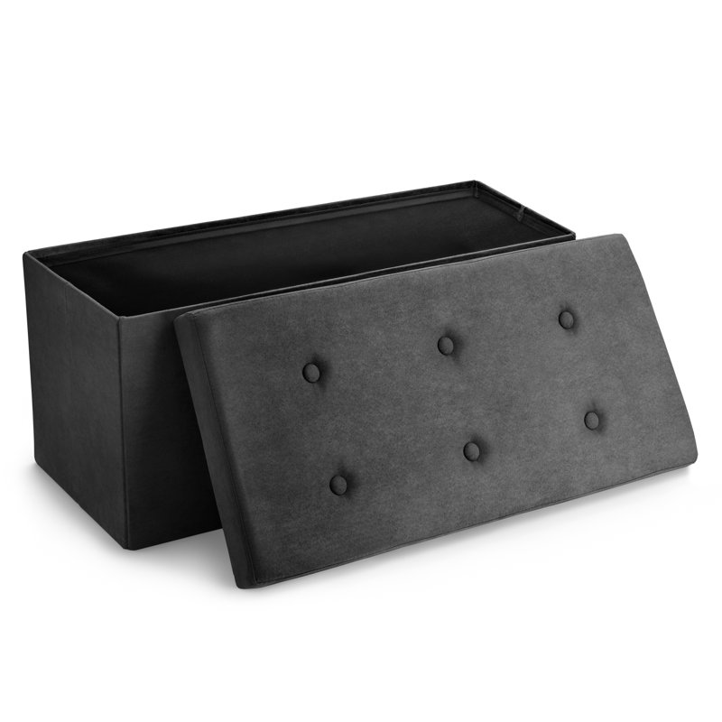Repose-pieds avec rangement, Noir