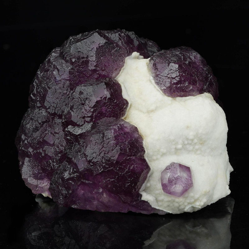 Fluorite mauve et quartz