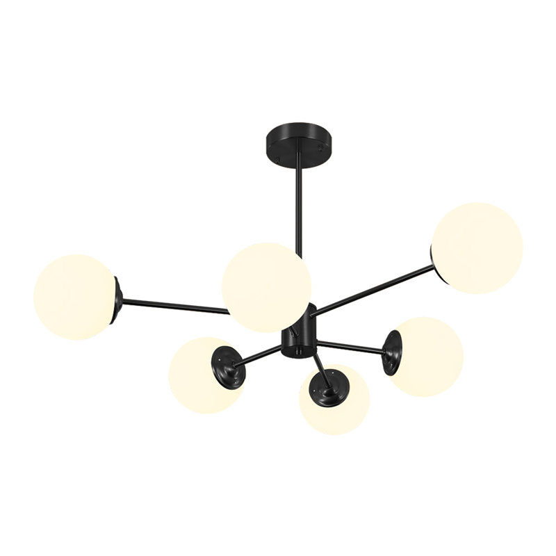 Buchholtz 90cm Modern Opal Glass Bubble Sputnik Chandelier , 6-Light