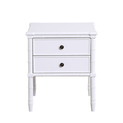 Table de chevet 2 tiroirs avec tiroirs pleine extension et fabrication durable