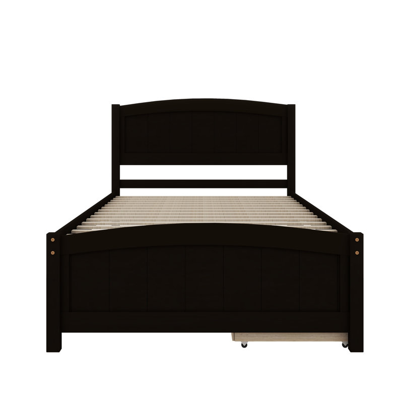 Lit plateforme simple avec deux tiroirs, Espresso