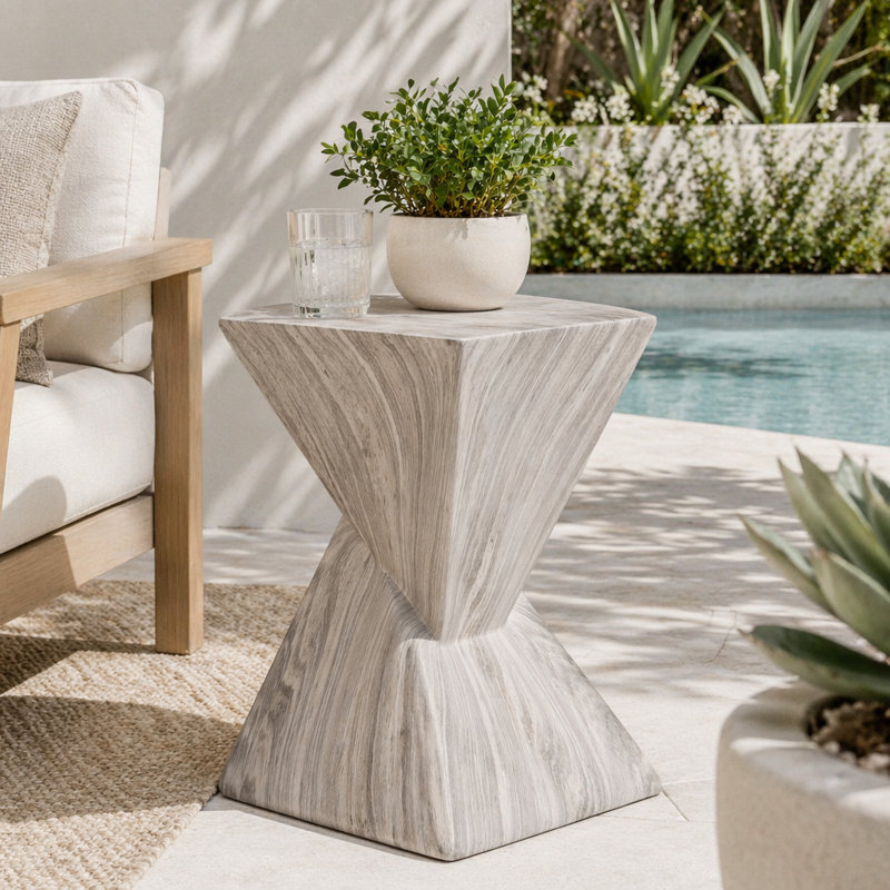 Table d'appoint 18,5 po MGO, Gris, marbre