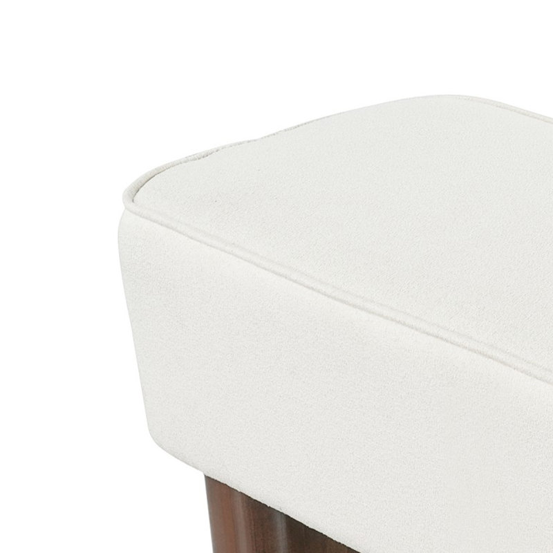 Banc ottoman capitonné avec assise rembourrée et pieds en bois massif
