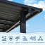 Pergola de patio en acier galvanisé à fixation murale avec toit incliné-105706293