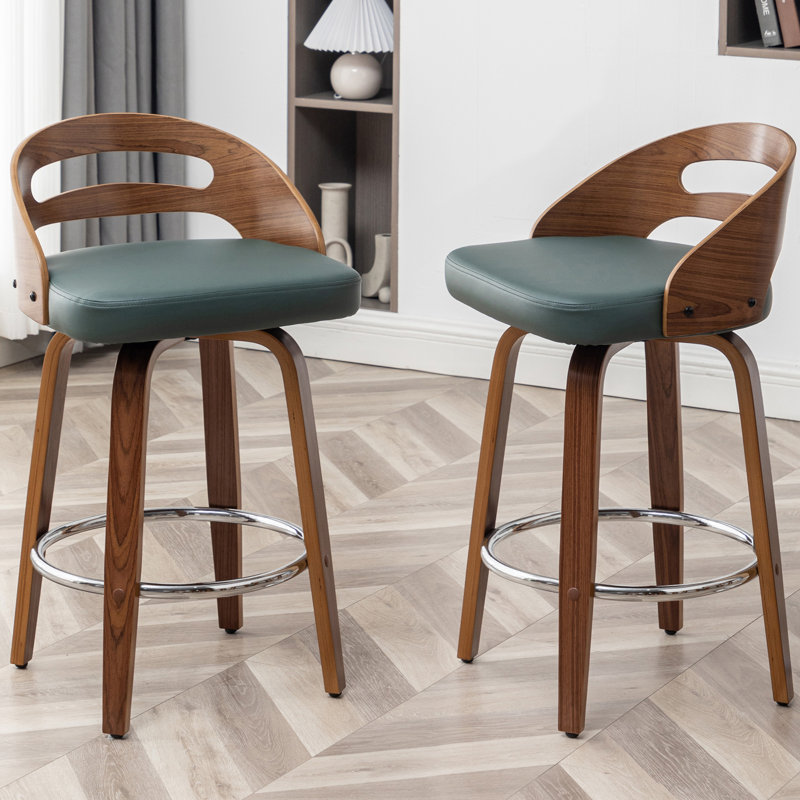 Tabourets de bar Mahtab, Tabouret de comptoir (siège d'une hauteur de 25,1, Vert
