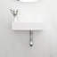 Lavabo de salle de bain mural en céramique blanc de 14,51 po x l 7,07 po x H 3,61 po, rectangulaire, résistant aux taches, à faible absorption d'eau, résistant aux acides, glamour moderne avec lavabo à trou de robinet - teinture 14,51 x 7,07 po,