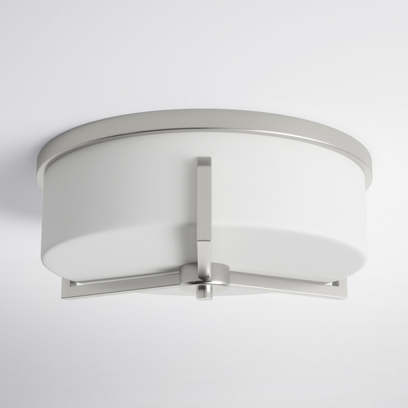 Rosolio Glass Flush Mount, Satin Nickel
