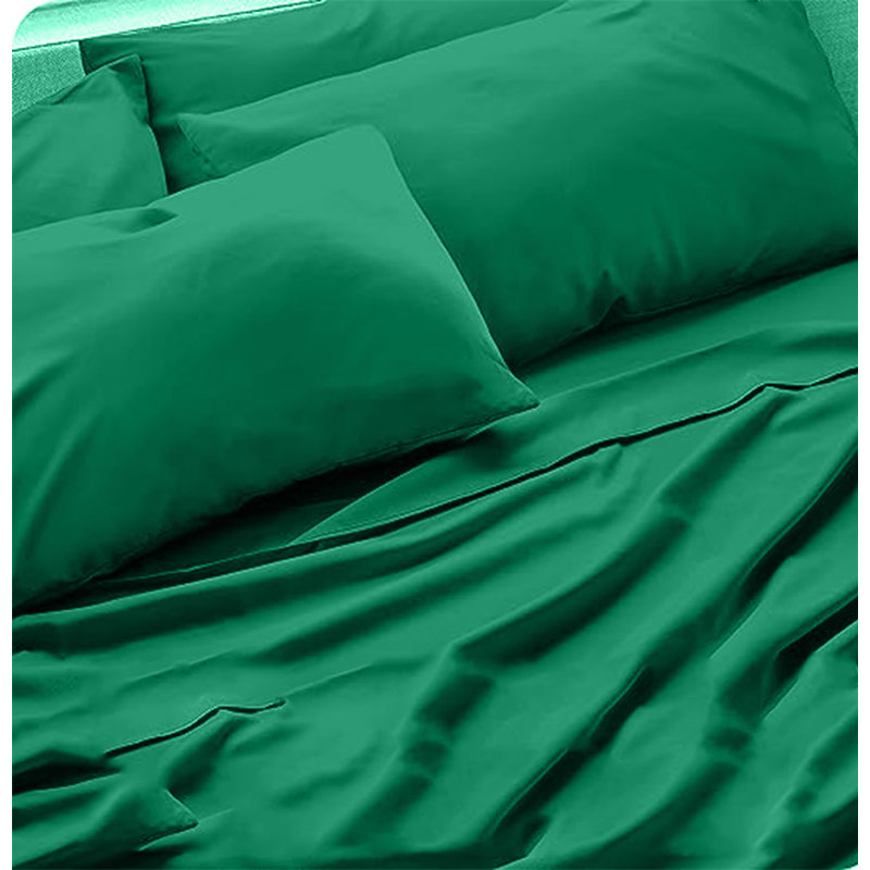 6-Piece Premium Deep Pockets Microfiber Sheet Set, Full, Shamrock Green