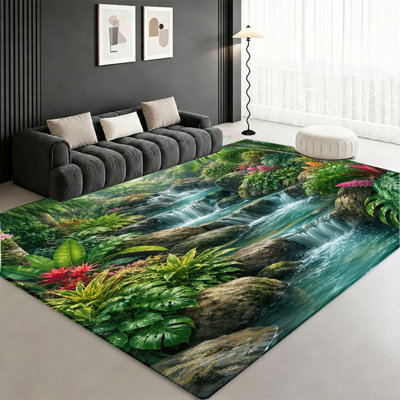 Tapis floral rétro rose et blanc, tissu doux et durable, tapis antidérapant lavable à la machine, décoration intérieure élégante pour le salon, la chambre à coucher, le vestibule, la porte d'entrée, la cuisine, le balcon et l'appartement