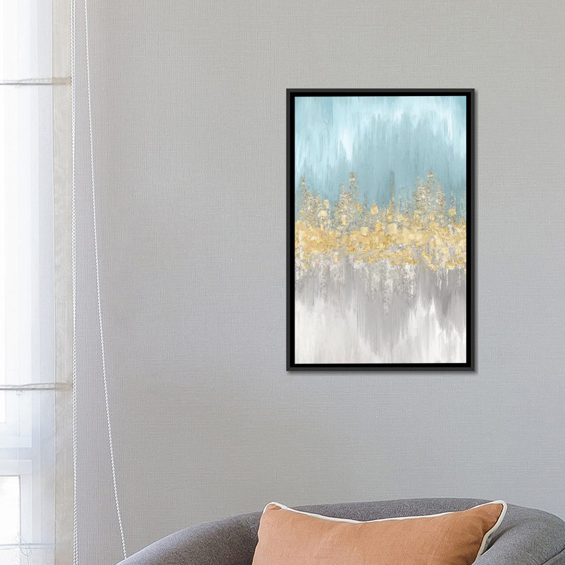 « neutral wave lengths ii », impression sur toile, H 26 po x l 18 po x P 1,5 po, Toile avec cadre noir, Pas de tapis