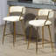 Tabouret de bar 26 po à hauteur de comptoir en velours côtelé avec dossier, base dorée et repose-pieds-1670790398-1670790393
