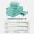 6-Piece 100% Cotton Quick Dry Diagonal Ribbed 6Pcs Towel Set, Turquoise