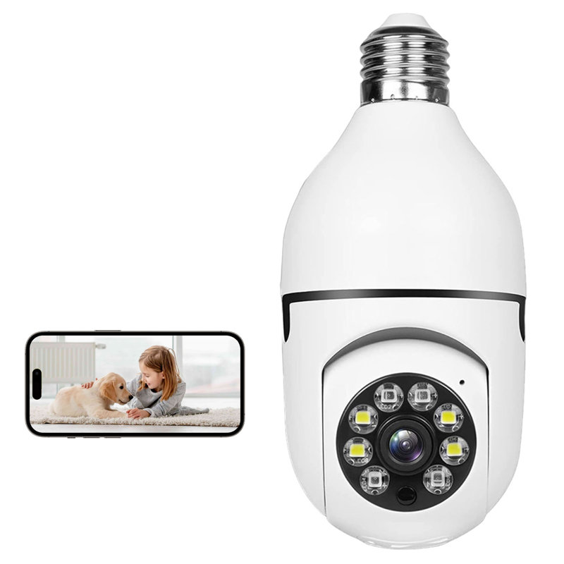 Hawkray Smart Security Bulb Camera - 2k Wireless Indoor/outdoor Surveillance, 355° Pan/tilt With Full-color Night Vision, 5g/2.4g Wifi, Motion Alerts & Two-way Talk, Cloud Storage
