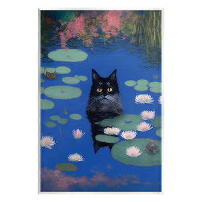 «Ba-295-Wood Black Cat In Pond On MDF» par Gary Shergill Designs