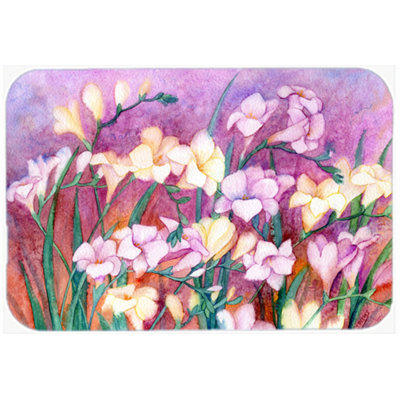 Caroline's Treasures Freesias Glass Cutting Board