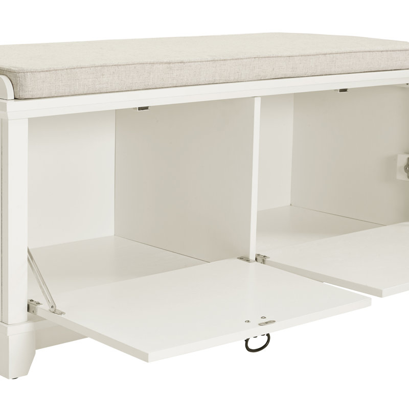 Banc de rangement Alanis, Blanc