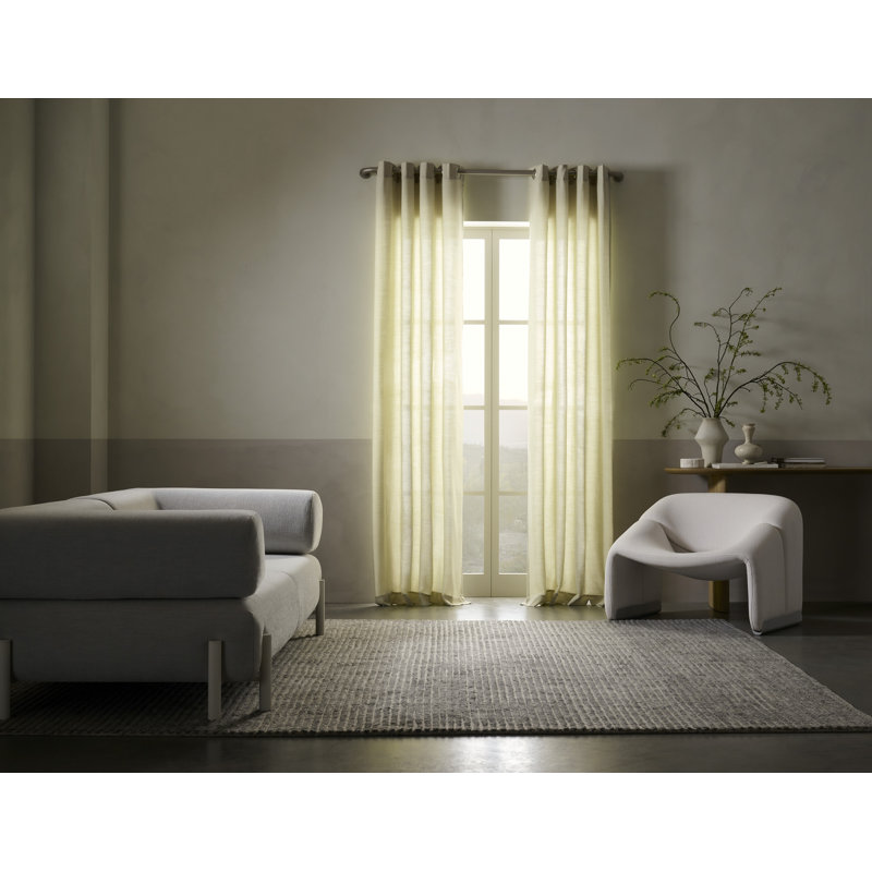  Sunbrella® Madison Indoor/Outdoor Light Filtering Curtain, 50" W x 84" L, Basalt