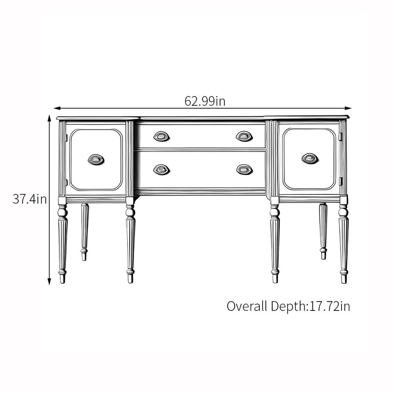 Modern simple multi-functional wooden sideboard