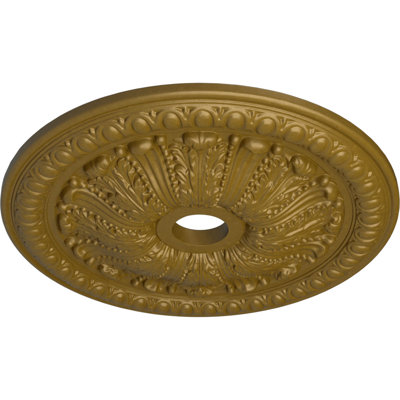 Endurathane Tomango Egg & Dart Ceiling Medallion, 27 7/8"OD x 3 7/8"ID x 2 1/2"P (Fits Canopies up to 6 3/4"), Hand-Painted Gold Finish