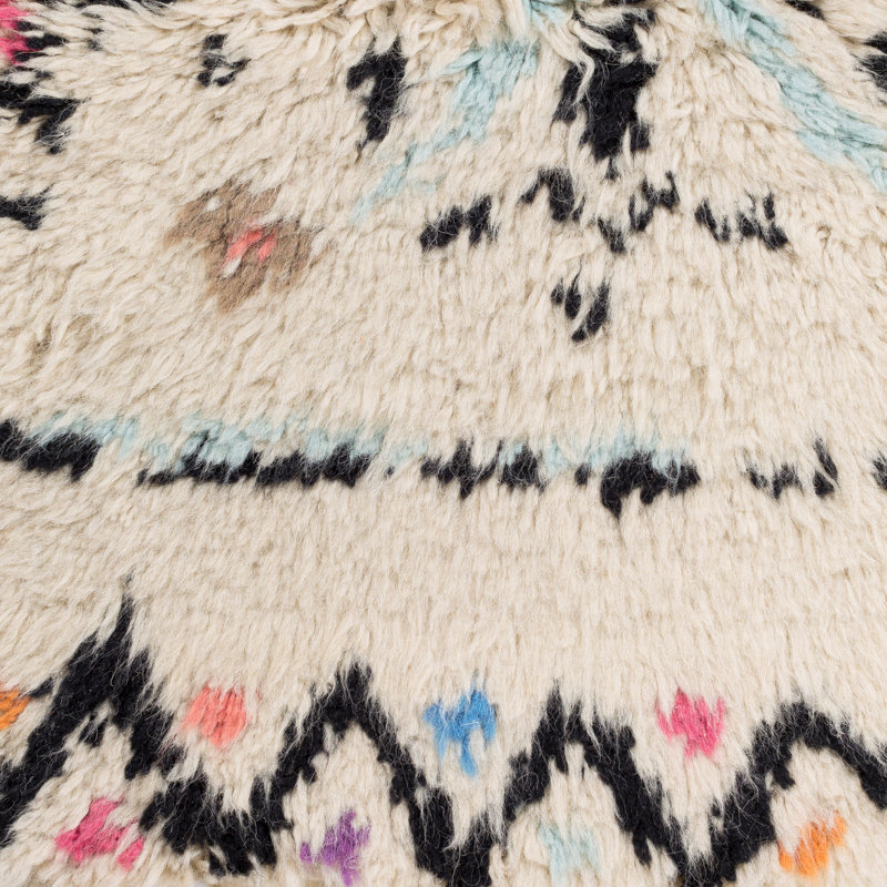 Riad Hand-Knotted Neutral/Black Area Rug, Rectangle 8' x 10'