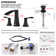 Widespread 2-handle Waterfall Bathroom Faucet with Drain Assembly