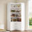 82.6" Corner Bookshelf with Doors, 6 Tier Large Corner Bookcase
