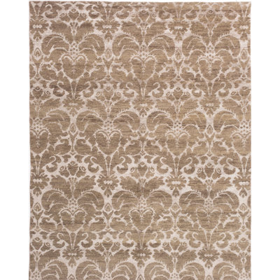 Tapis brun / beige noué à la main Culbreath