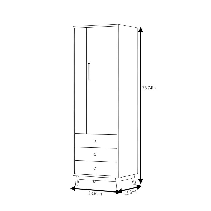 Garde-robe moderne et simple, Noyer