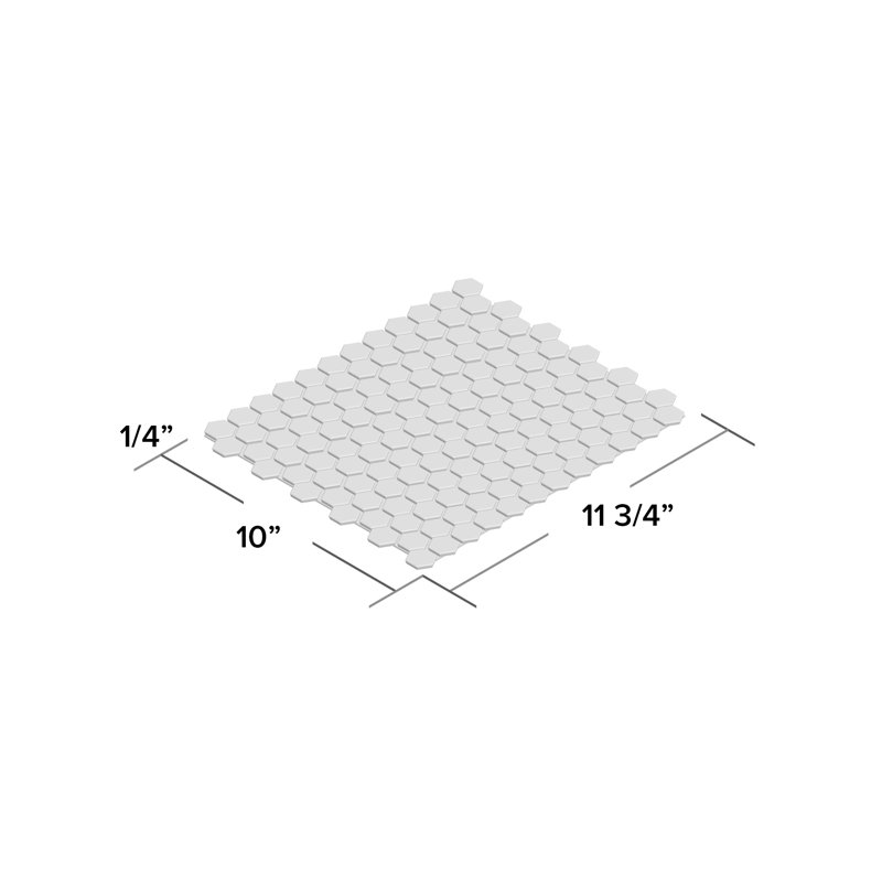 Metro 1" Hex Glossy White with Snowflake 10-1/4" x 11-7/8" Porcelain Mosaic Tile