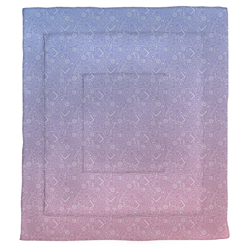 Édredon simple réversible Katelyn Elizabeth, Édredon très grand, Bleu / dégradé rose