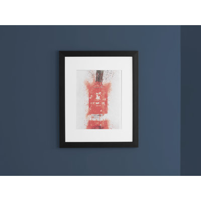 Red Gin Bottle - Single Picture Frame Print