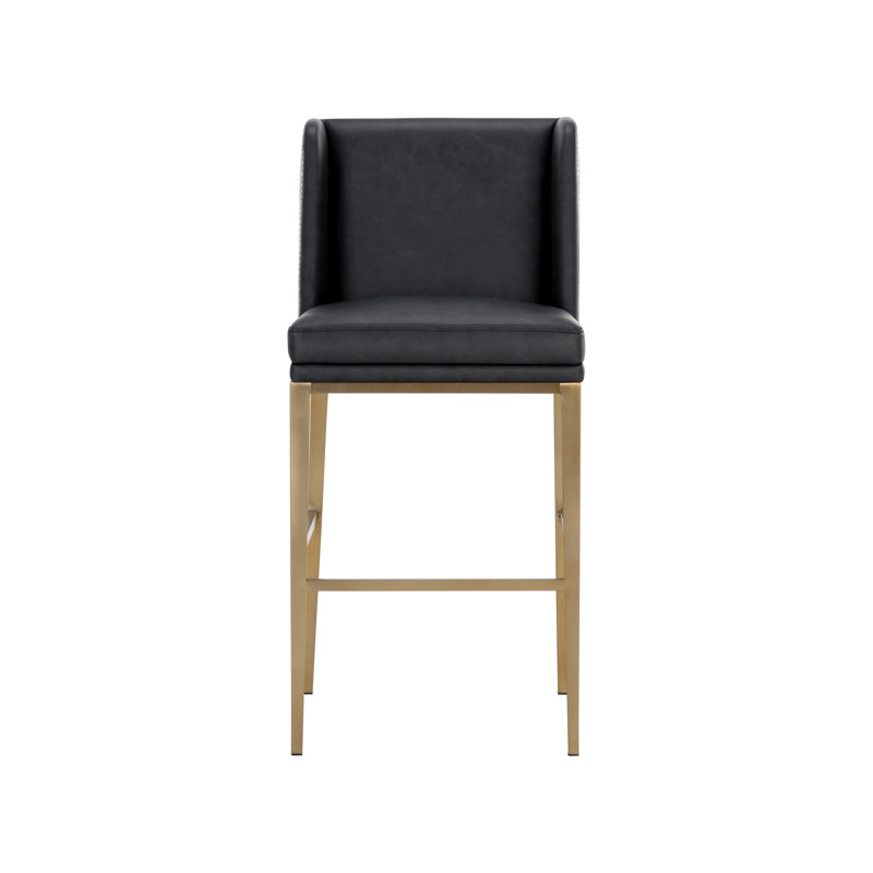 Alexandro Upholstered Stool with Metal Frame, Bar Stool (30" Seat Height)