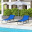 Chaise de patio pliante - 4 inclinables, filet respirant, bleu plage supplémentaire