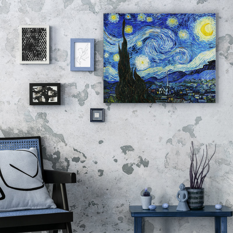 Starry Night by Vincent Van Gogh - Wrapped Canvas Print, 51cm H x 61cm W x 3.8cm D