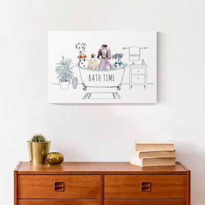" Bath Time Dog 1 " Painting Print