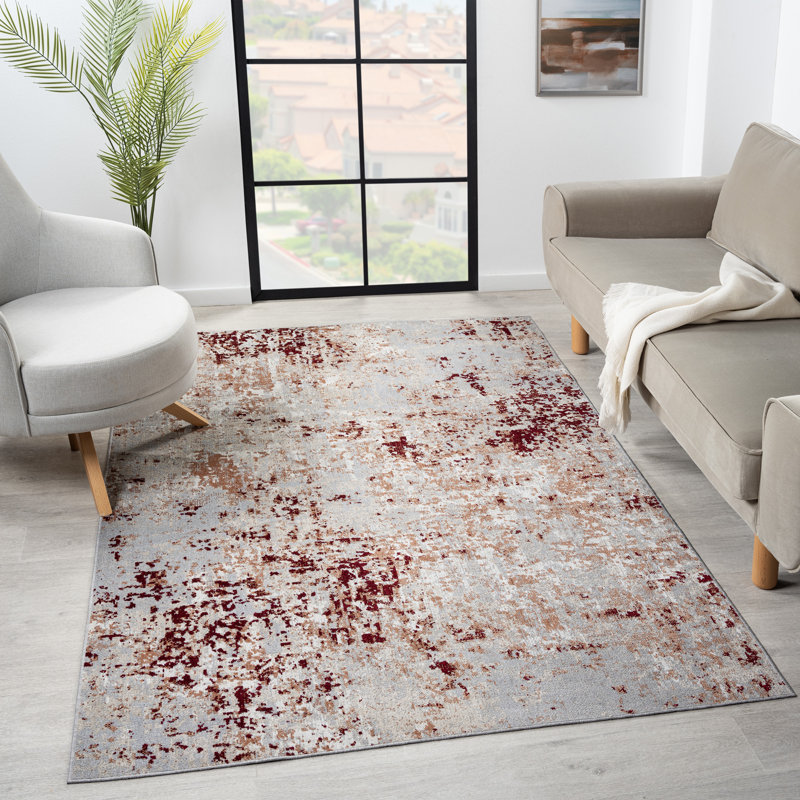 Tapis industriel rouillé / gris délavé à la machine, Rectangle 5 pi x 7 pi