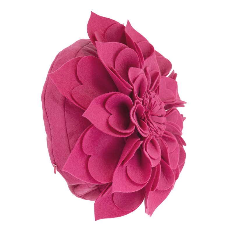 Floral Throw Pillow, 16" x 16", Fuchsia
