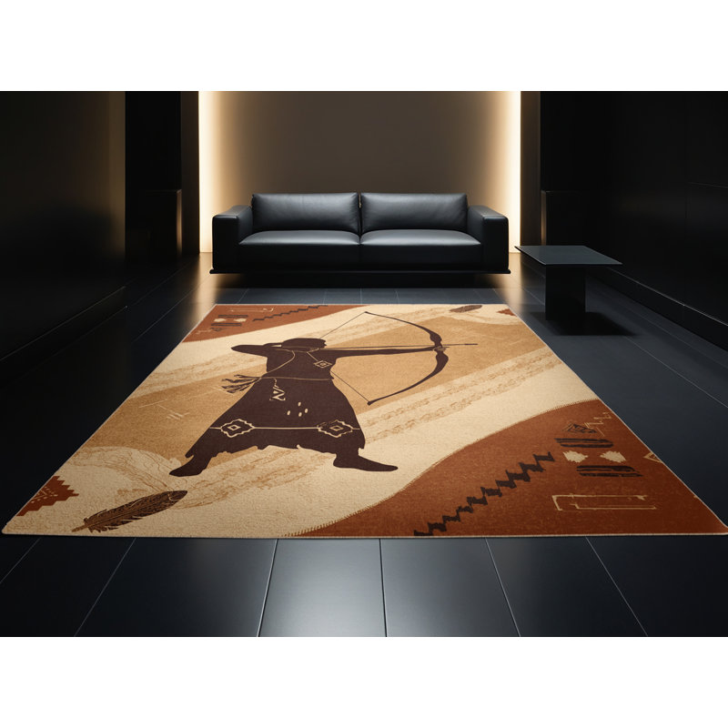Tapis brun moelleux doux et moelleux Durok Cherokee Archer, 5 x 8