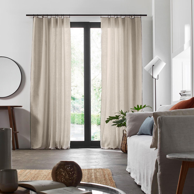 Dziedzic Panel Semi Sheer Single Curtain, 150 W x 280 D cm, Light Beige
