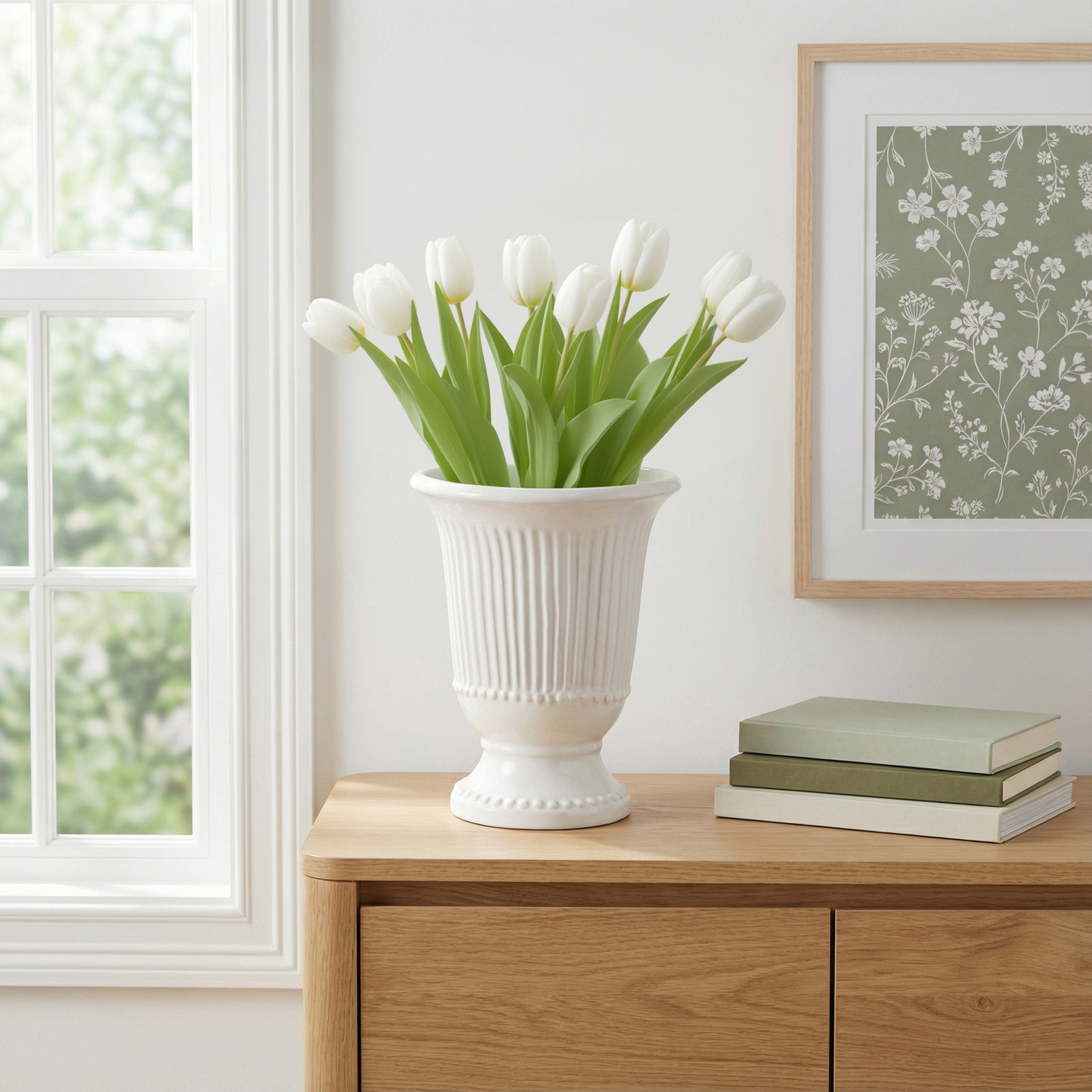Toddy Classic White 9.13" Ceramic Table Vase